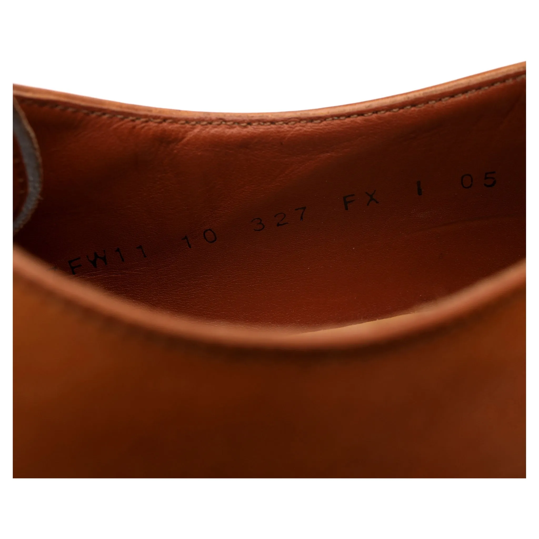 '1257FW11' Tan Brown Leather Derby UK 10 FX