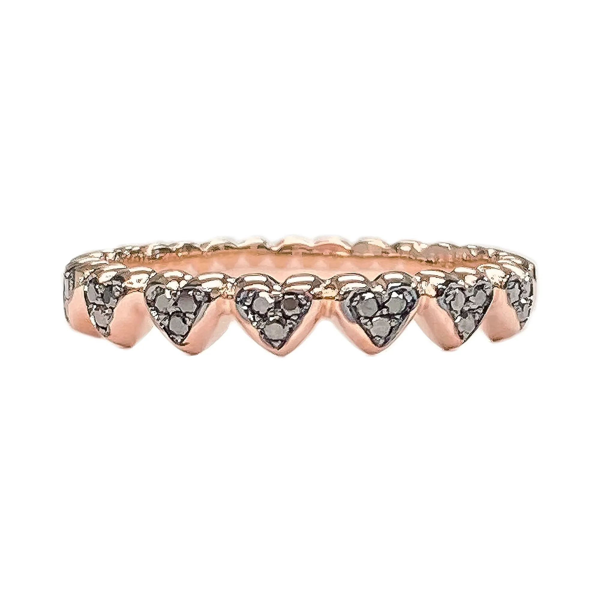 14K Gold Black Diamond Eternal Heart Ring