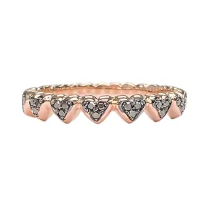 14K Gold Black Diamond Eternal Heart Ring