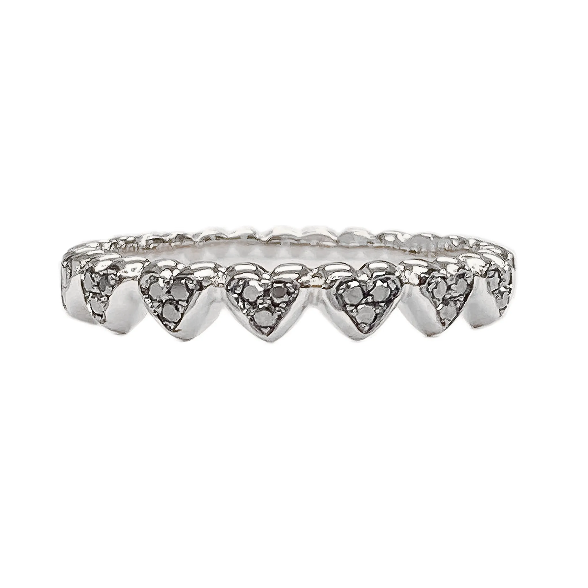 14K Gold Black Diamond Eternal Heart Ring