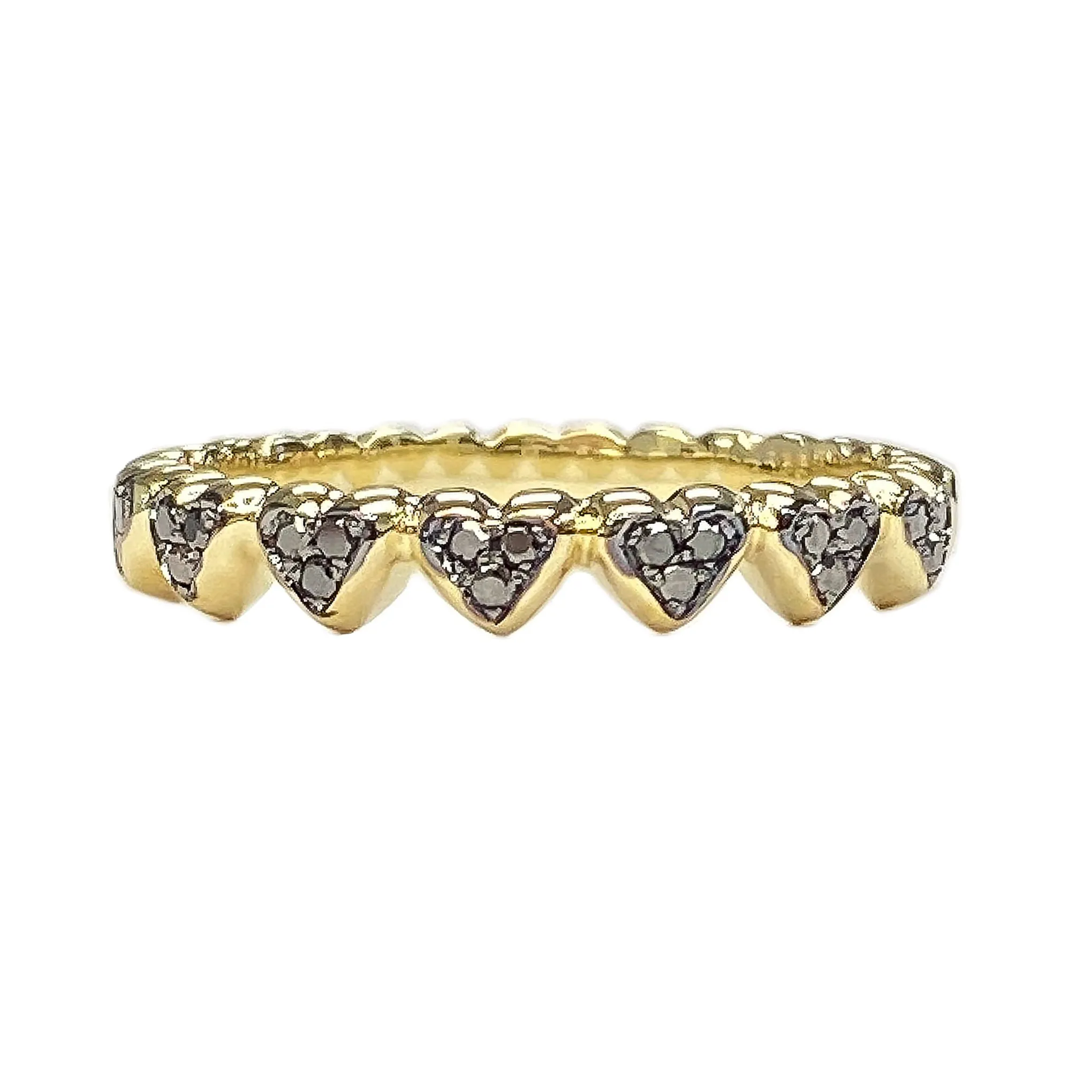 14K Gold Black Diamond Eternal Heart Ring