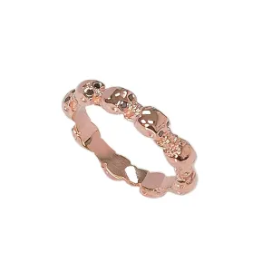 14K Gold Black Diamond Eternal Skulls Ring