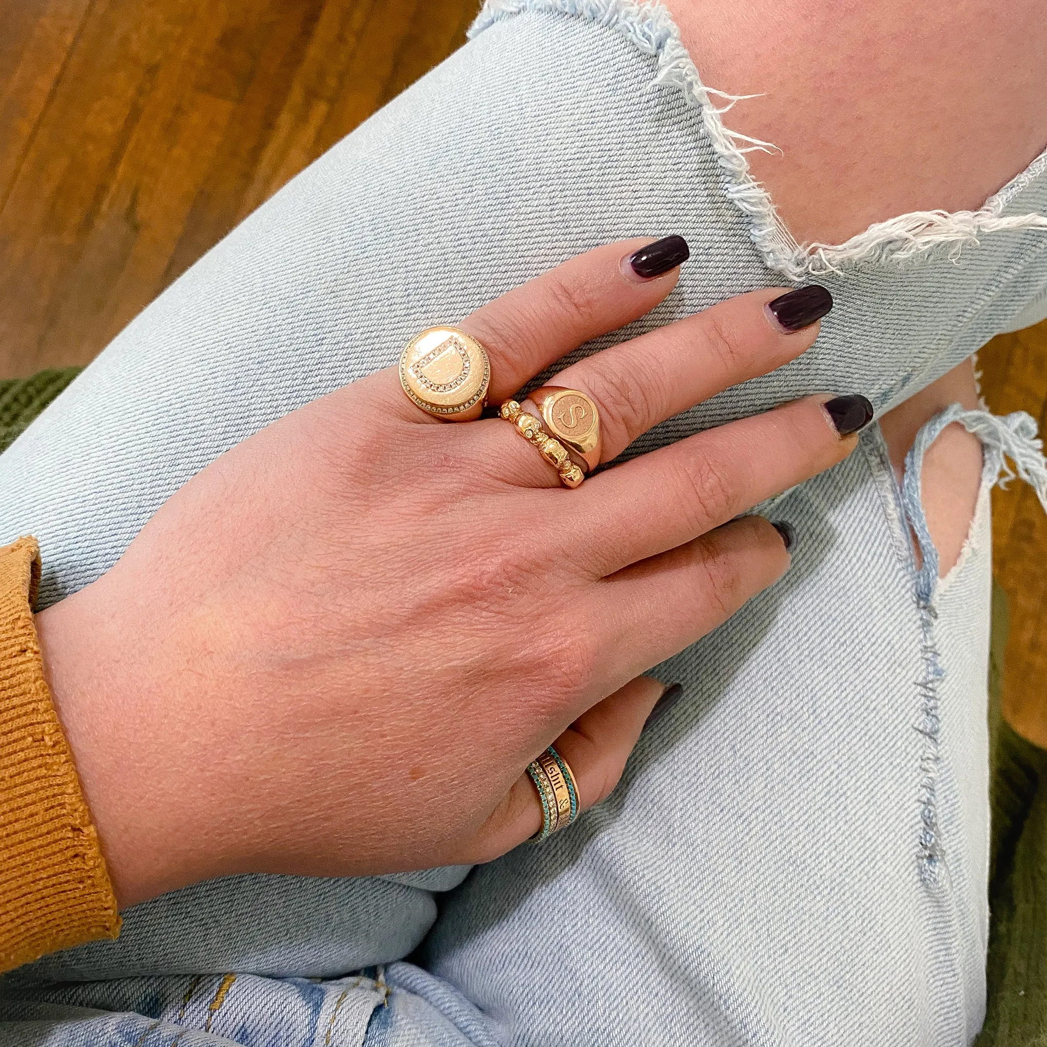 14K Gold Diamond Eternal Skulls Ring