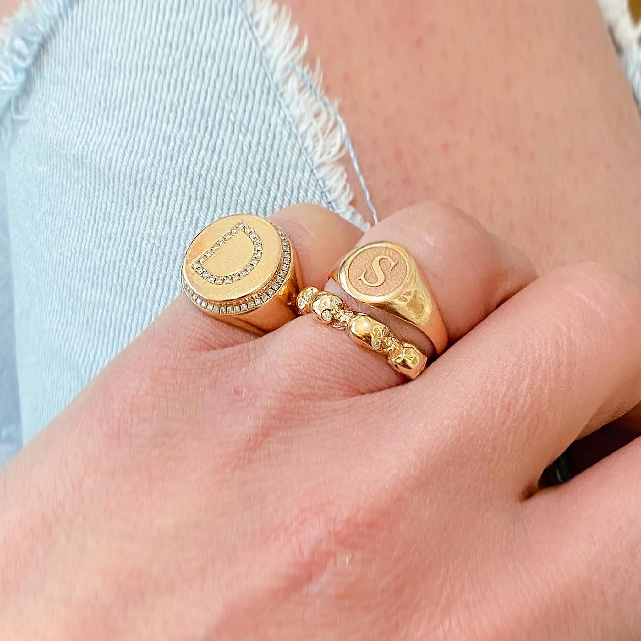 14K Gold Diamond Eternal Skulls Ring
