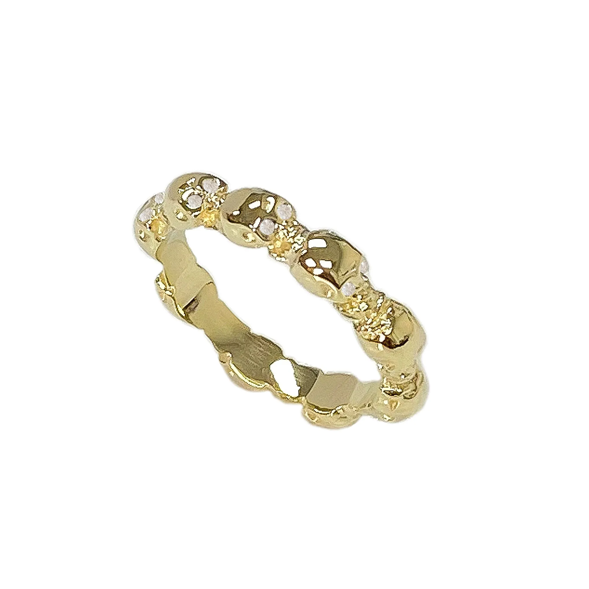 14K Gold Diamond Eternal Skulls Ring