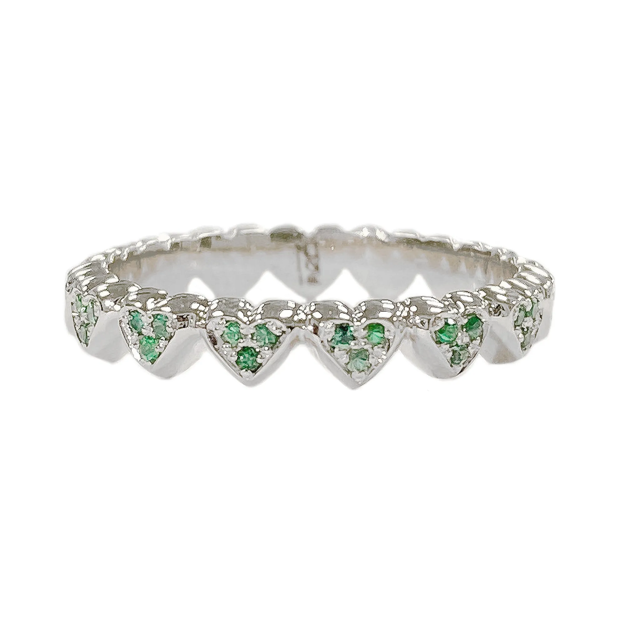 14K Gold Emerald Eternal Heart Ring