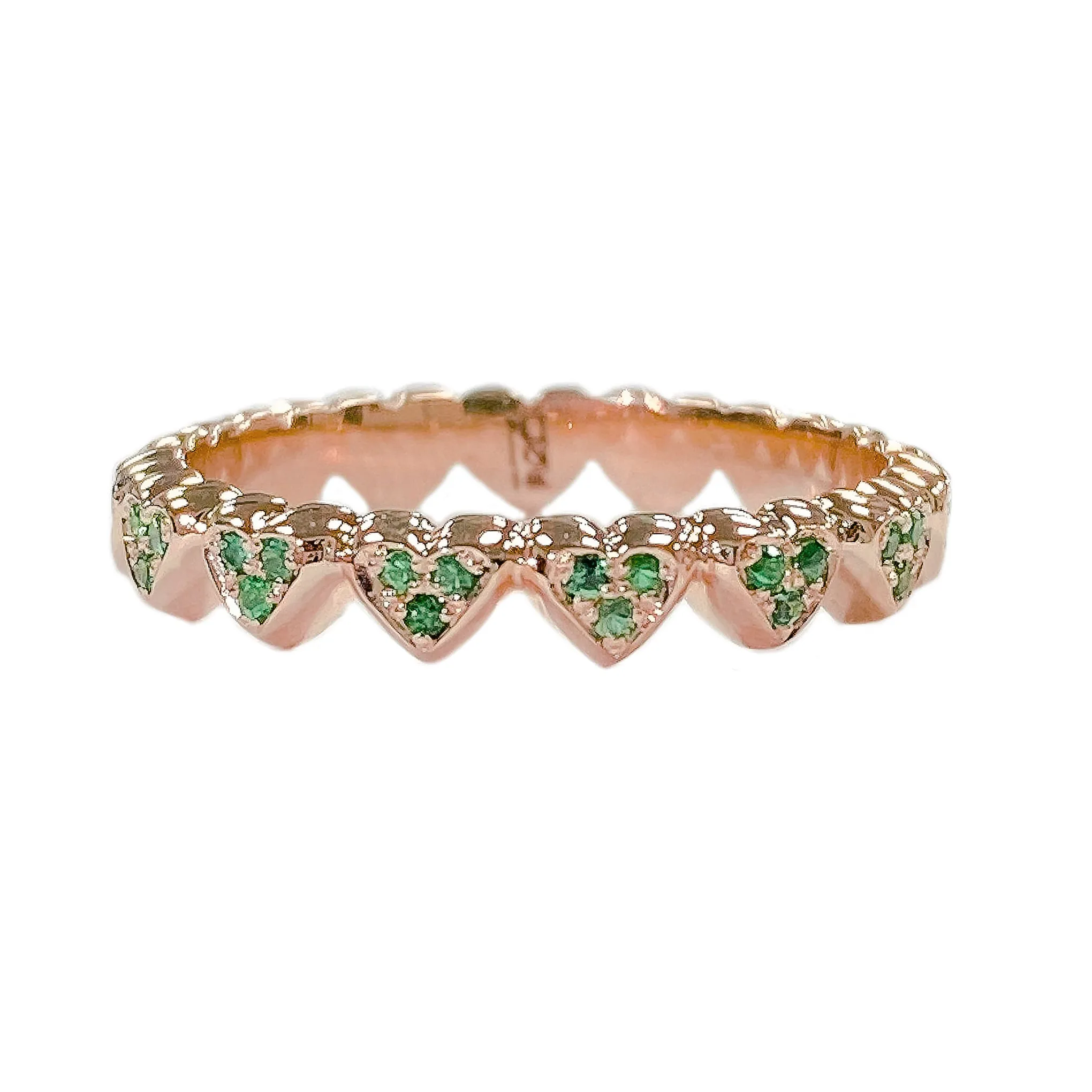 14K Gold Emerald Eternal Heart Ring
