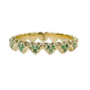14K Gold Emerald Eternal Heart Ring