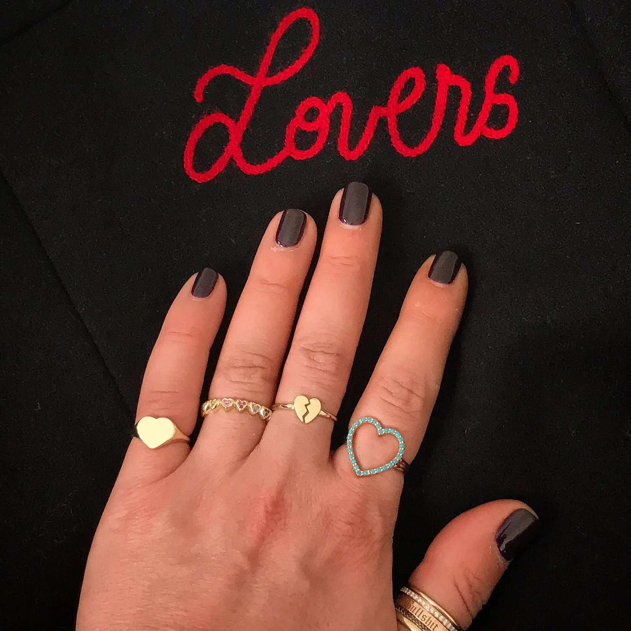 14K Gold Rainbow Eternal Heart Ring