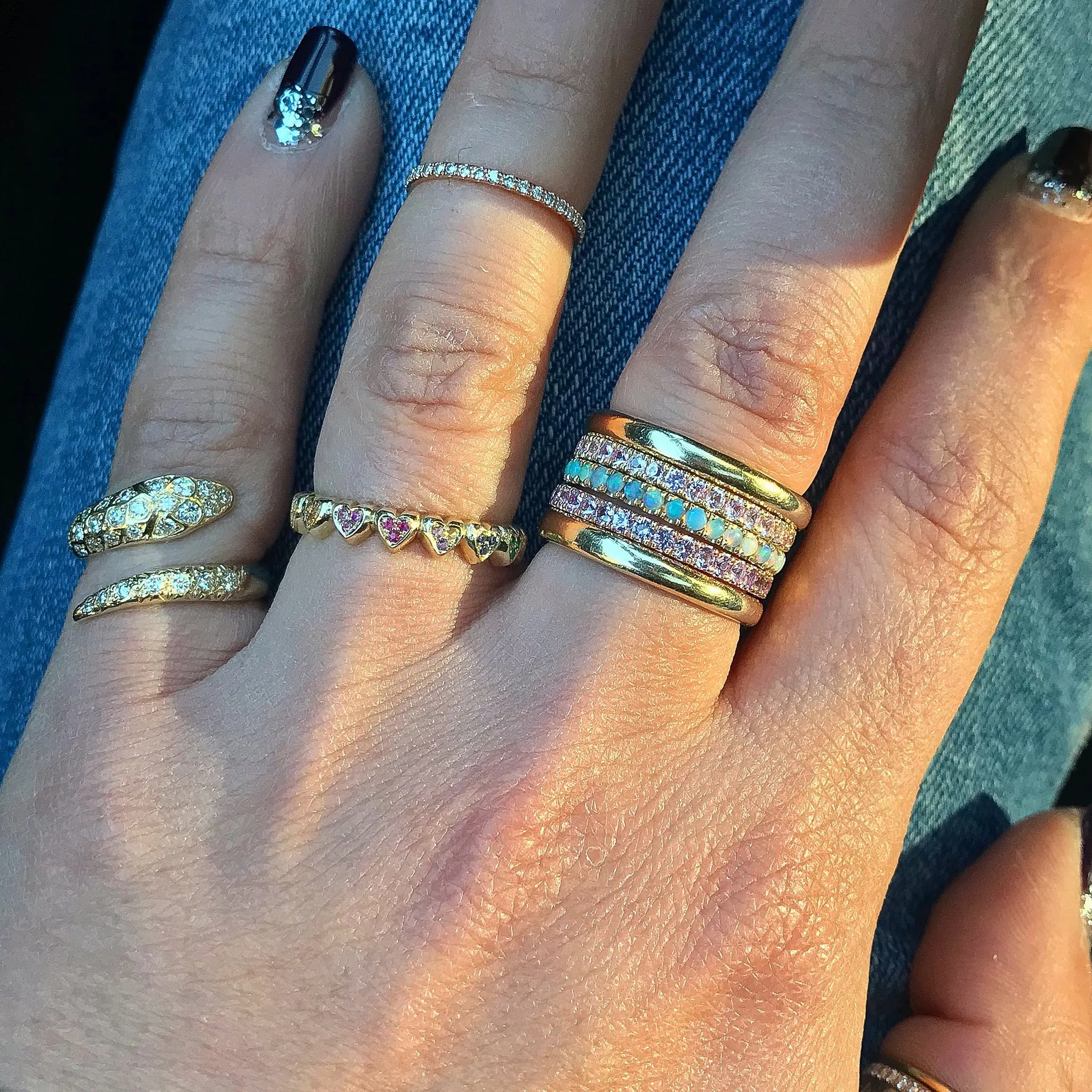 14K Gold Rainbow Eternal Heart Ring