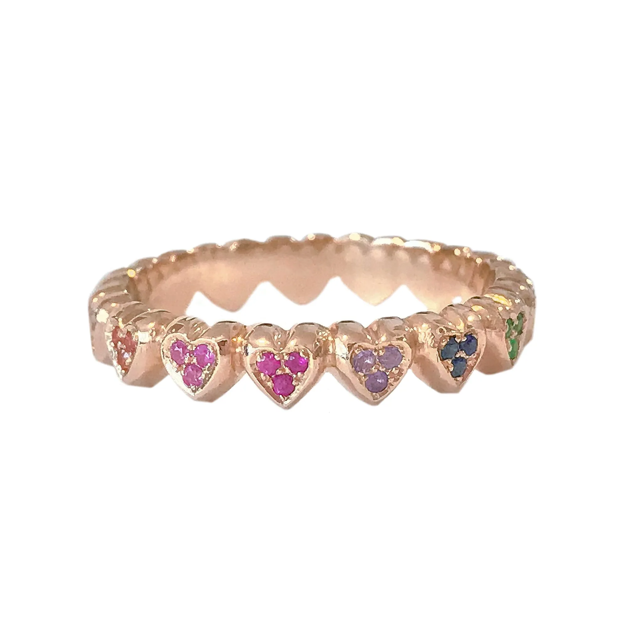 14K Gold Rainbow Eternal Heart Ring