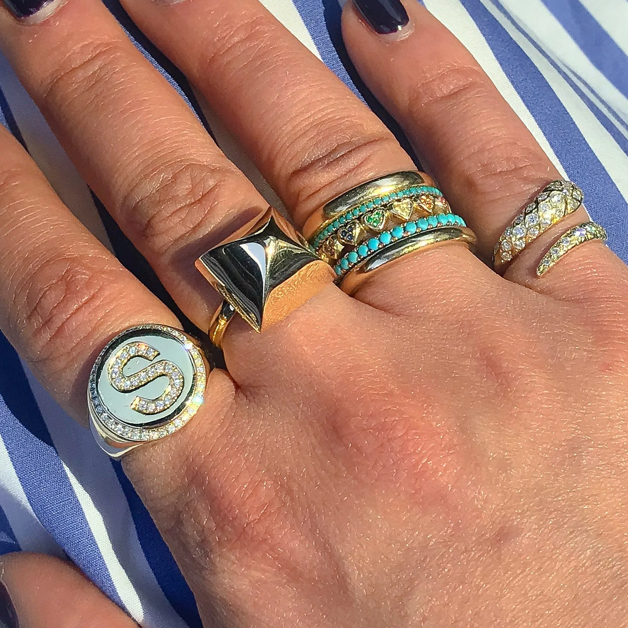 14K Gold Rainbow Eternal Heart Ring