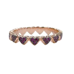 14K Gold Ruby Eternal Heart Ring