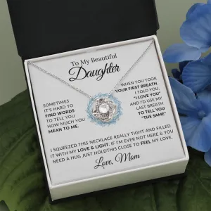 14k white gold | To My Beautiful Daughter - Love Knot Necklace ❤️