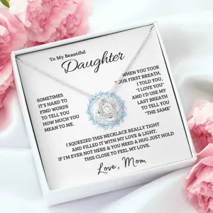 14k white gold | To My Beautiful Daughter - Love Knot Necklace