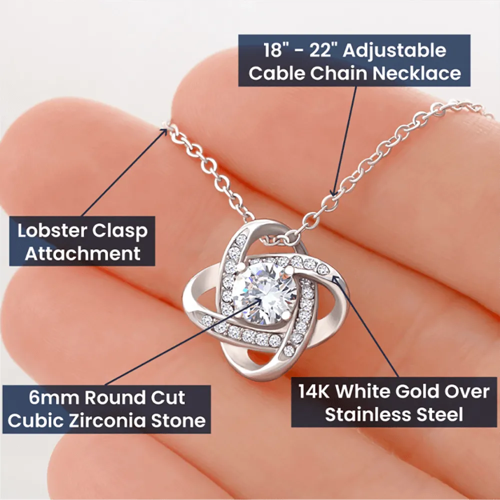 14k white gold | To My Beautiful Daughter - Love Knot Necklace