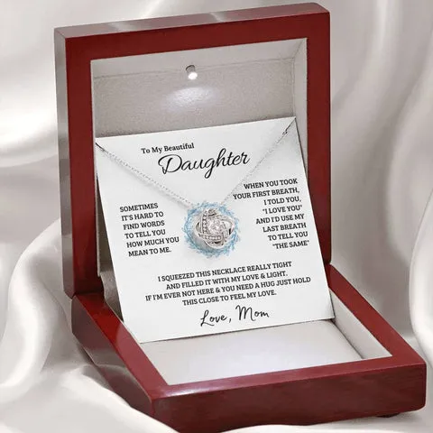 14k white gold | To My Beautiful Daughter - Love Knot Necklace