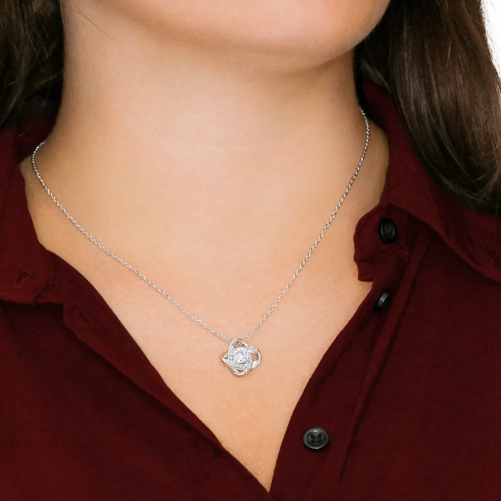 14k white gold | To My Beautiful Daughter - Love Knot Necklace