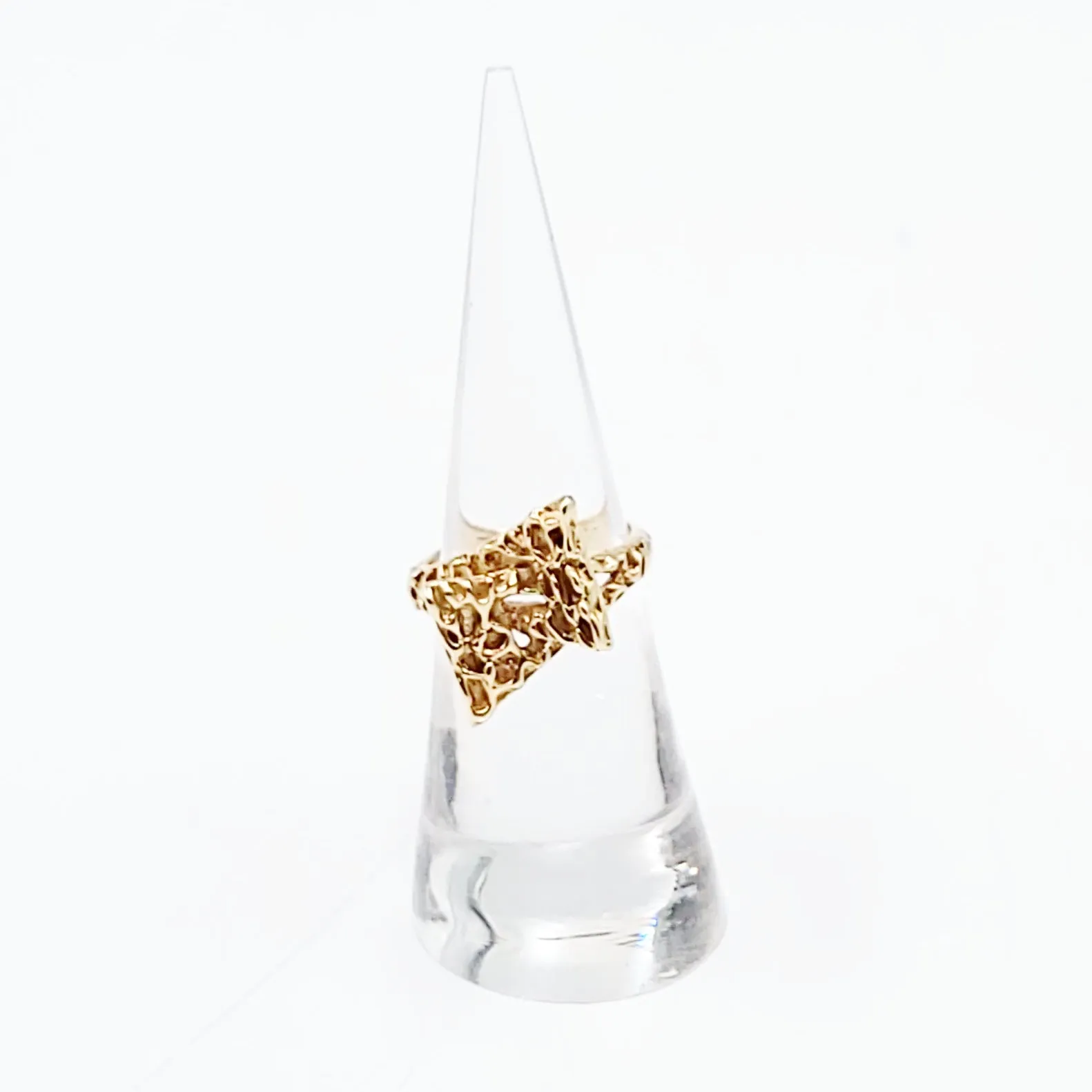 14kt Nugget Bow Ring Yellow Gold Band Size 5.5