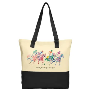 151st Kentucky Derby Art Large Canvas Tote