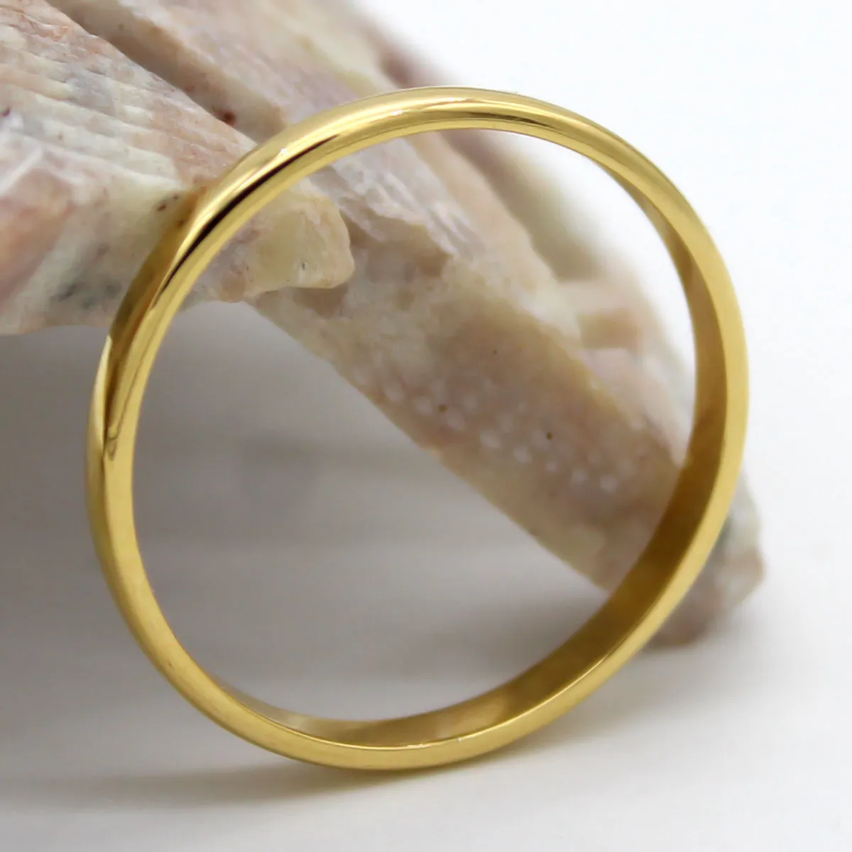 18k Pure Yellow Gold Plain 2MM Classic Wedding Band//
