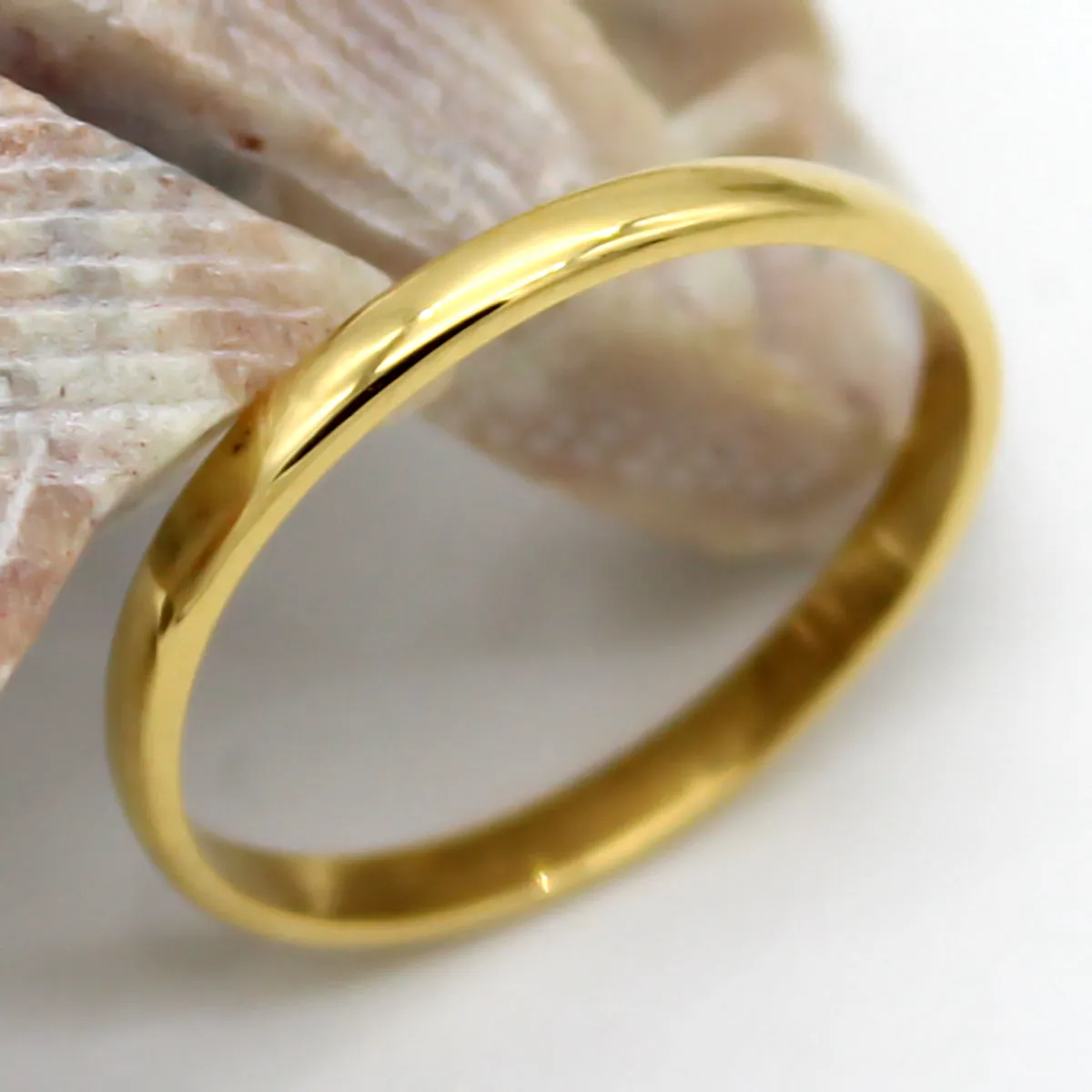 18k Pure Yellow Gold Plain 2MM Classic Wedding Band//