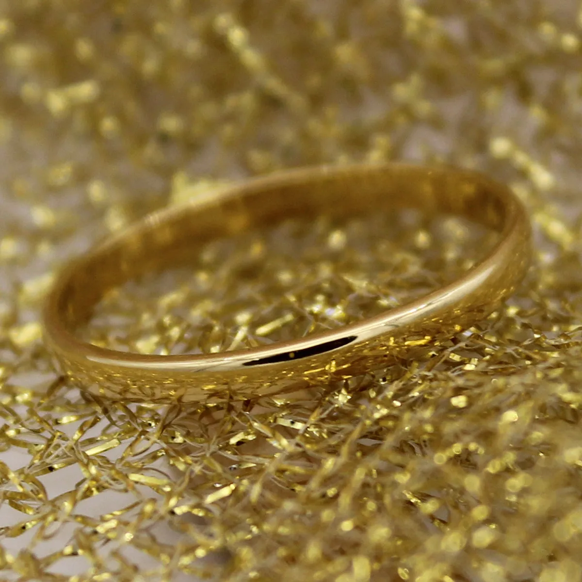 18k Pure Yellow Gold Plain 2MM Classic Wedding Band//