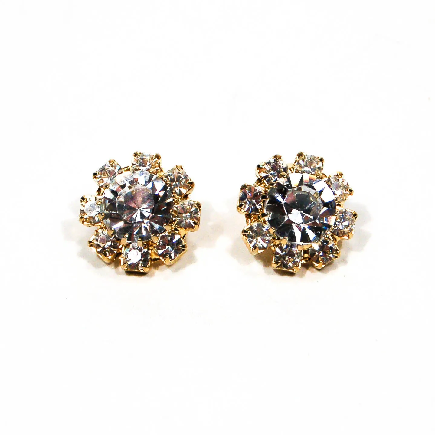 1960's Round Rhinestone Earrings