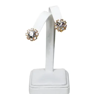 1960's Round Rhinestone Earrings