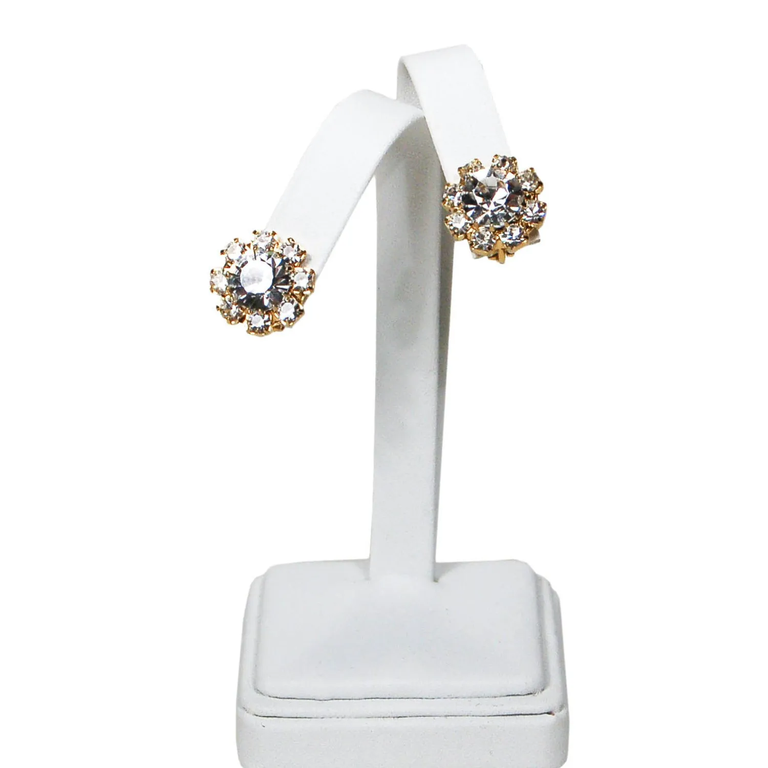 1960's Round Rhinestone Earrings