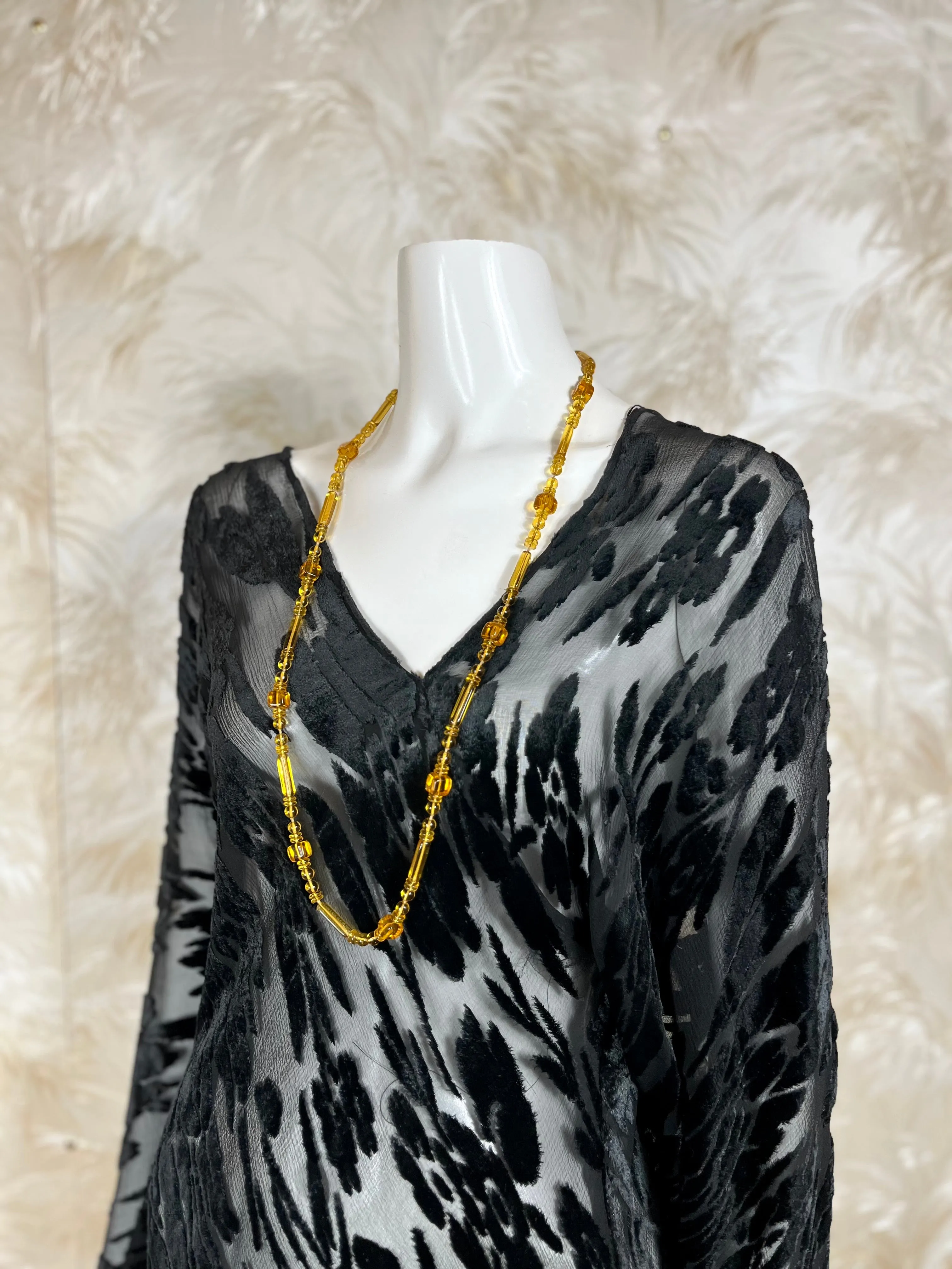 1970's Burnout Velvet Bias Cut Dress