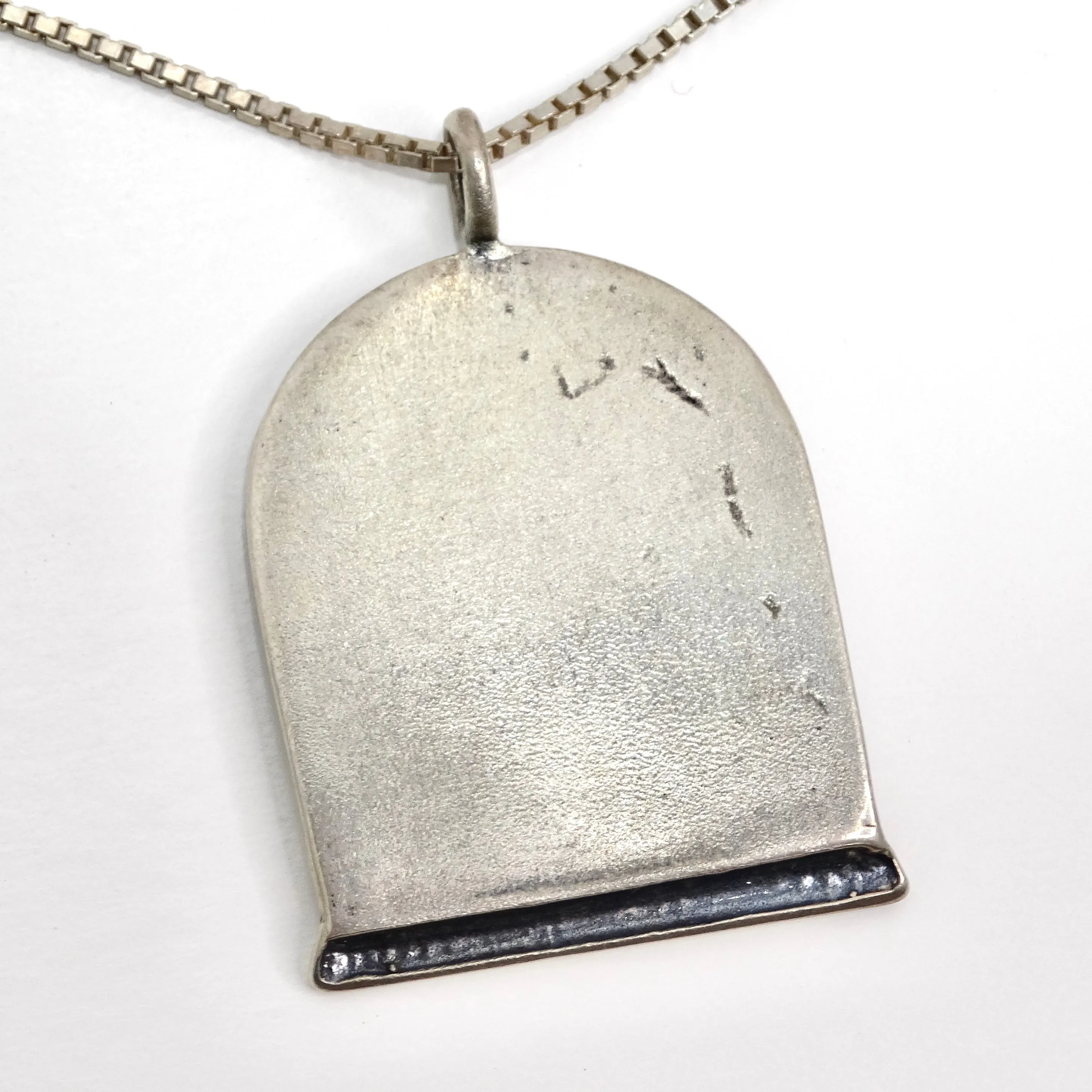 1970s Silver Hebrew Blessing Necklace