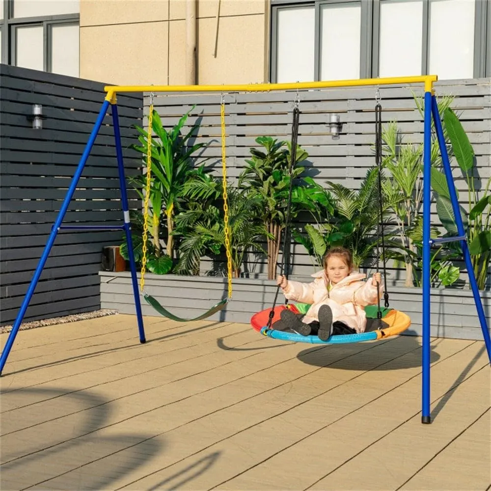 2-Pack Swing Set Seat Replacement and Saucer Tree Black