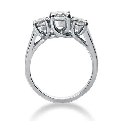 2.01 Carat Lucida Natural Earth Mined Diamond Rings White Gold 3 Stone