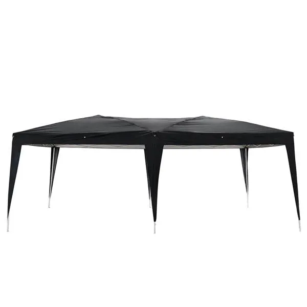 3 x 6m Four Windows Practical Waterproof Folding Tent Black
