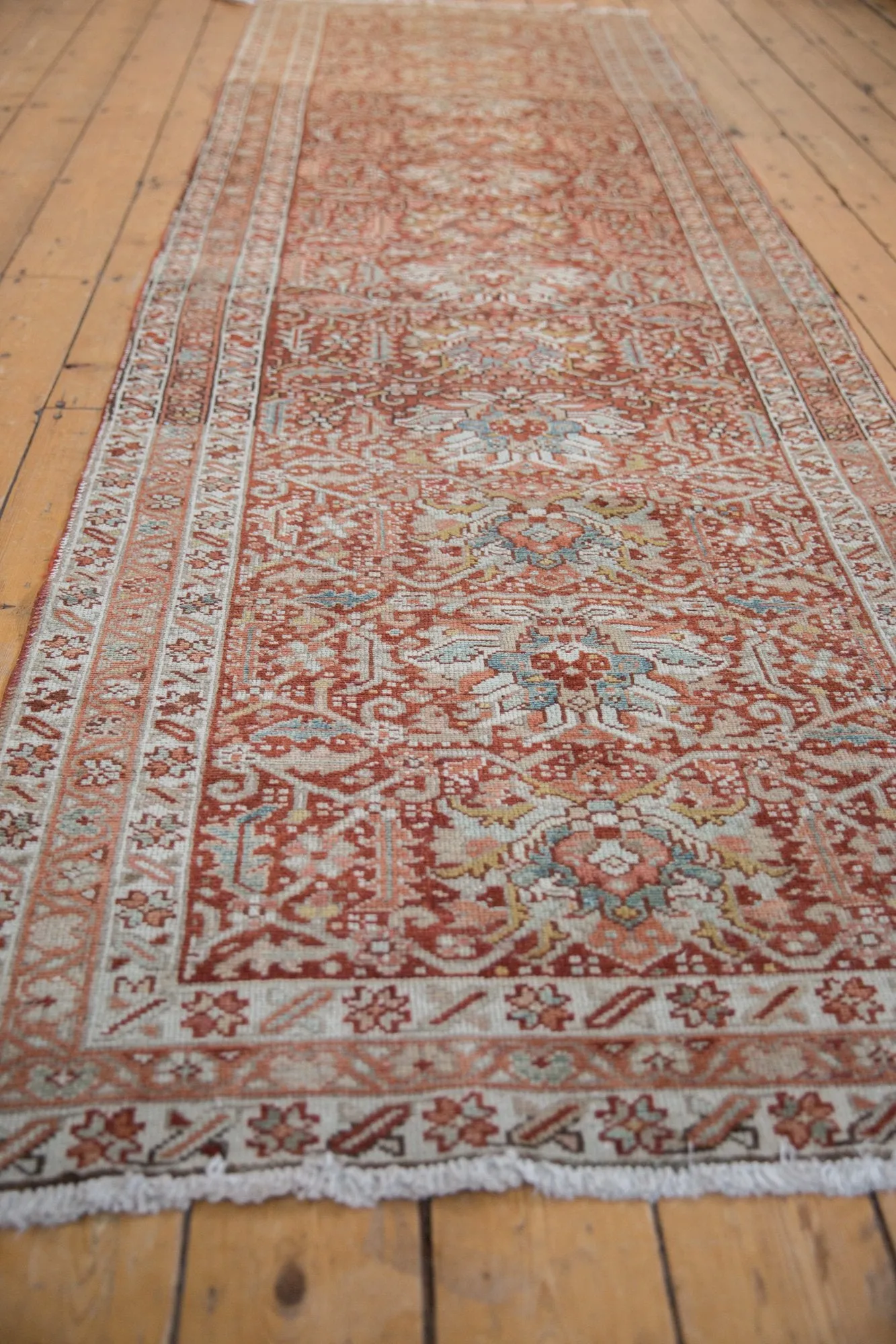 3.5x11 Vintage Distressed Karaja Rug Runner