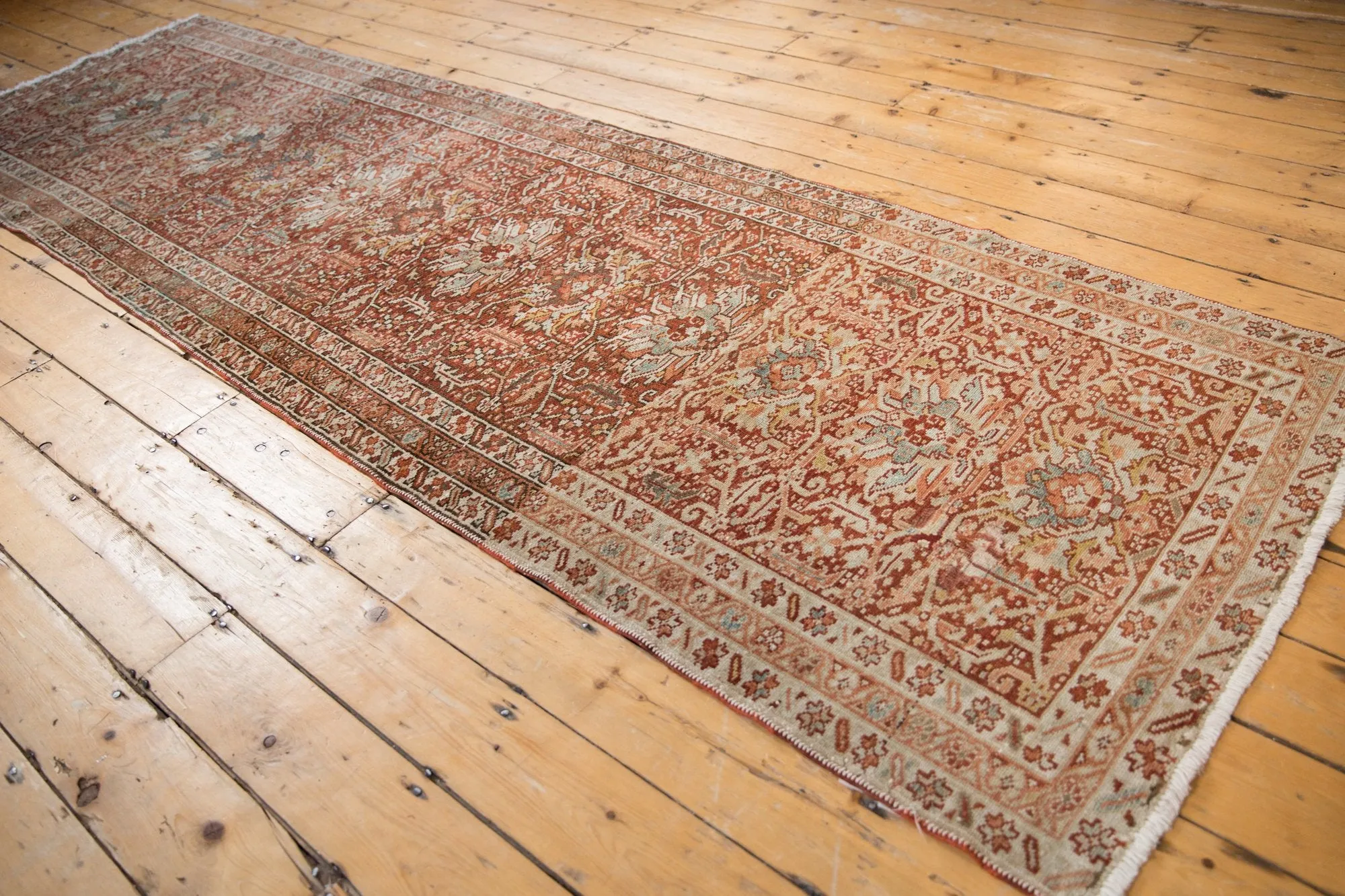 3.5x11 Vintage Distressed Karaja Rug Runner
