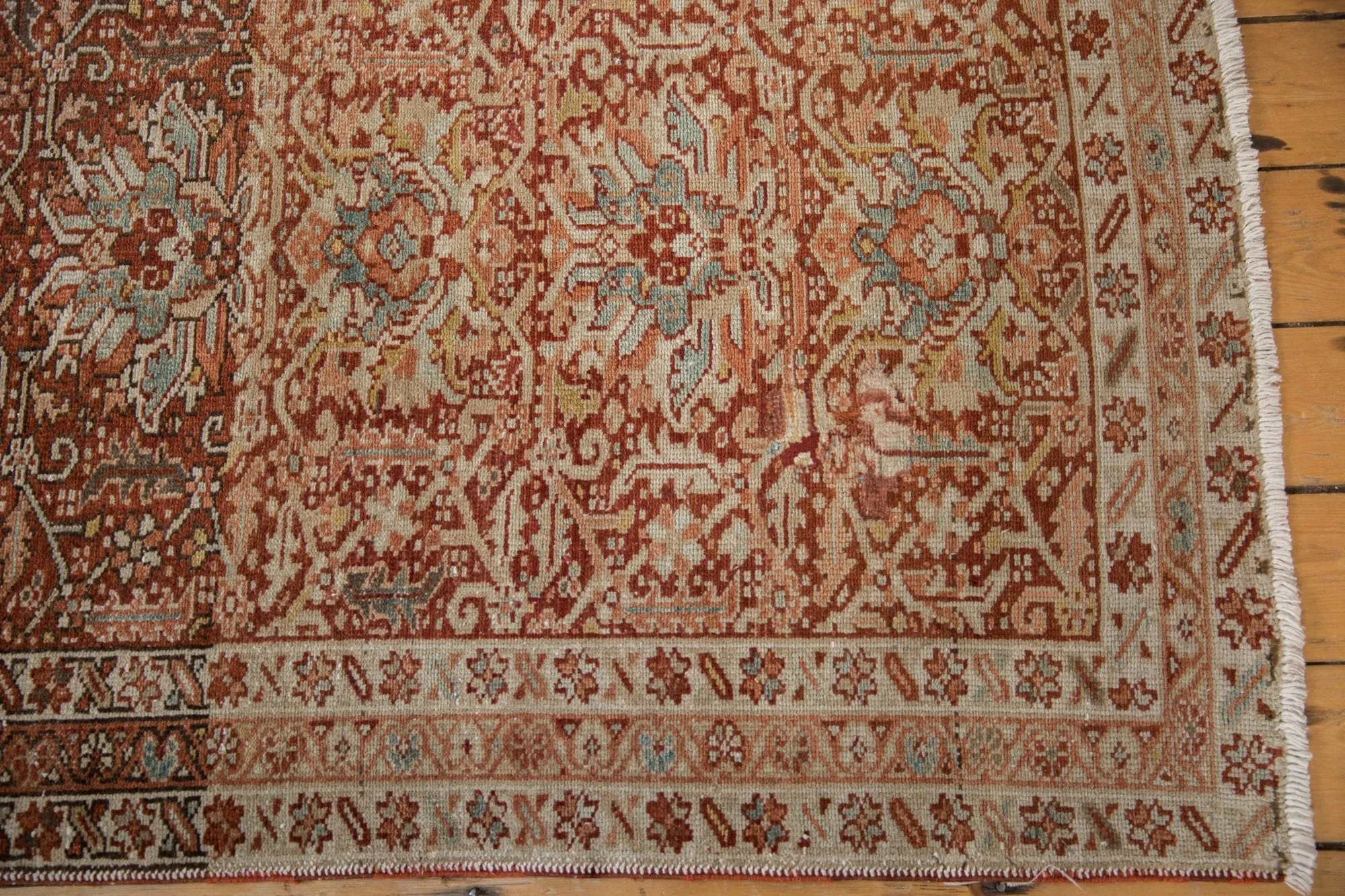 3.5x11 Vintage Distressed Karaja Rug Runner
