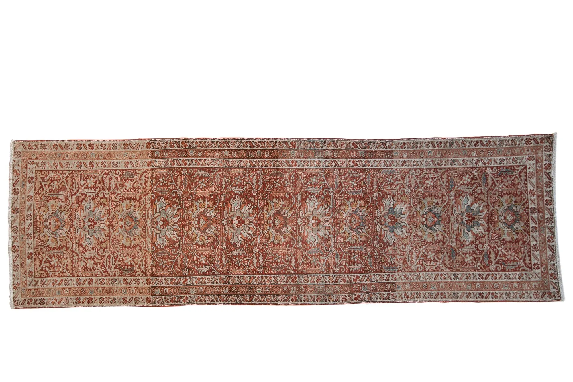 3.5x11 Vintage Distressed Karaja Rug Runner