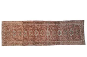 3.5x11 Vintage Distressed Karaja Rug Runner