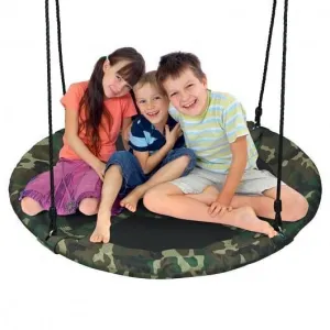 40 Inch Flying Saucer Tree Swing Outdoor Play Set with Adjustable Ropes Gift for