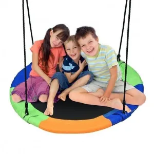 40-Inch Flying Saucer Tree Swing Outdoor Play Set with Easy Installation Process