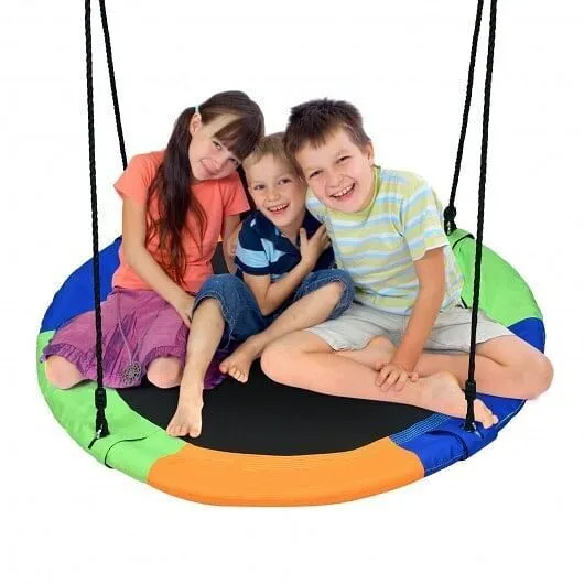 40-Inch Flying Saucer Tree Swing Outdoor Play Set with Easy Installation Process