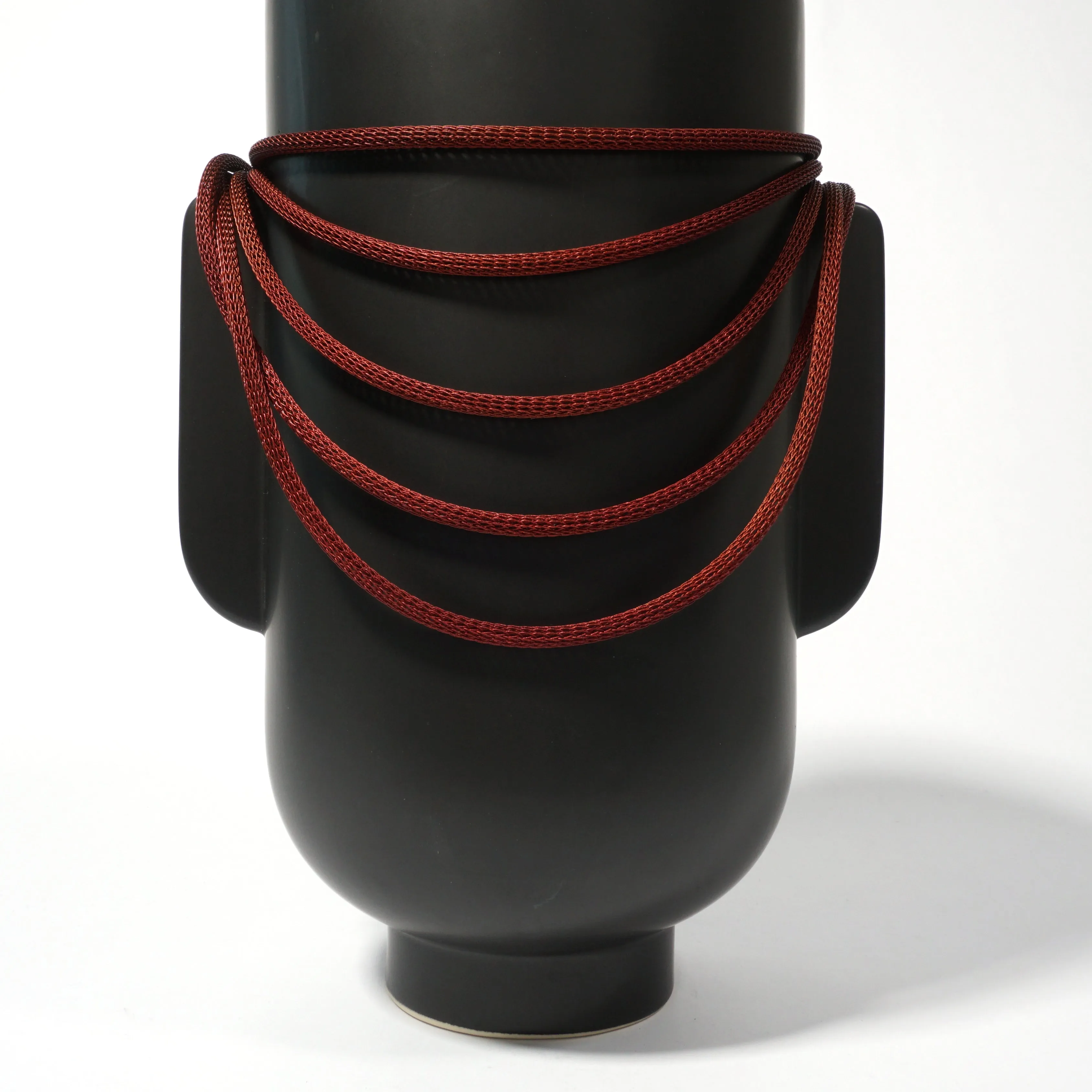 5 Strand Graduated Knit Chain Necklace