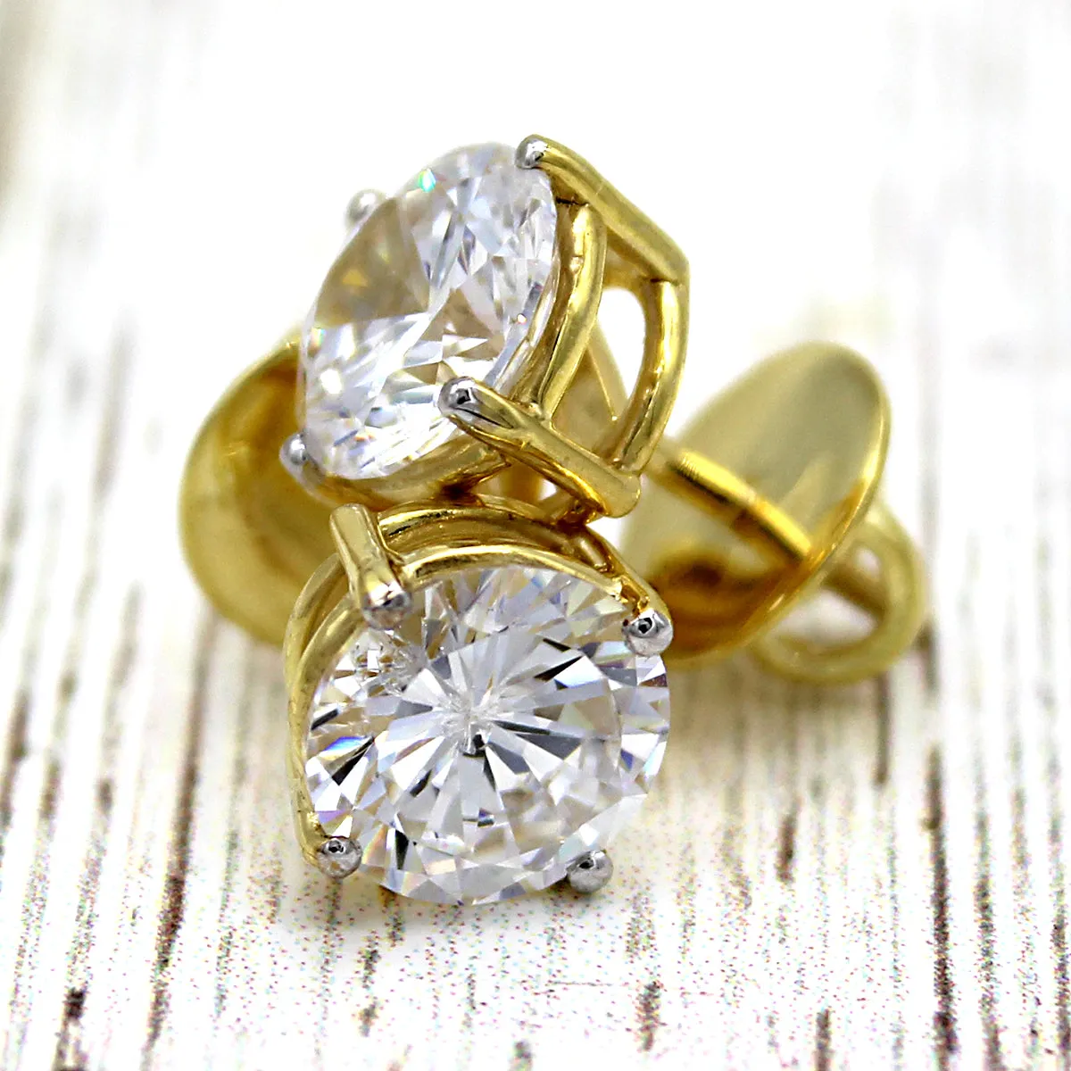 5 TCW Classic Round Simulated Diamond Stud Earrings