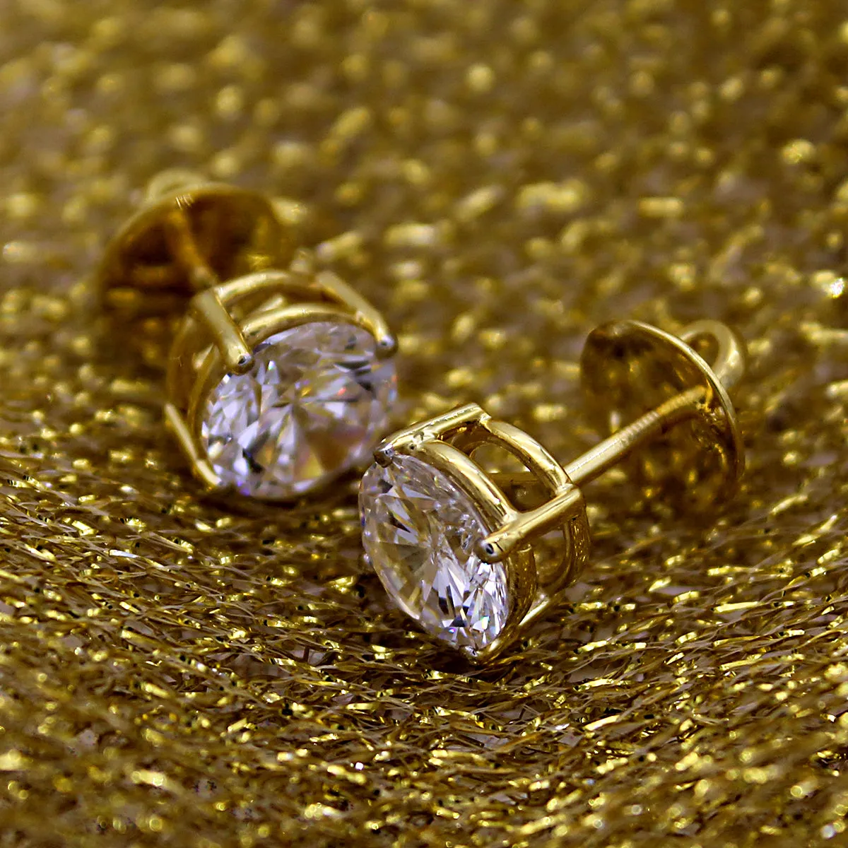 5 TCW Classic Round Simulated Diamond Stud Earrings