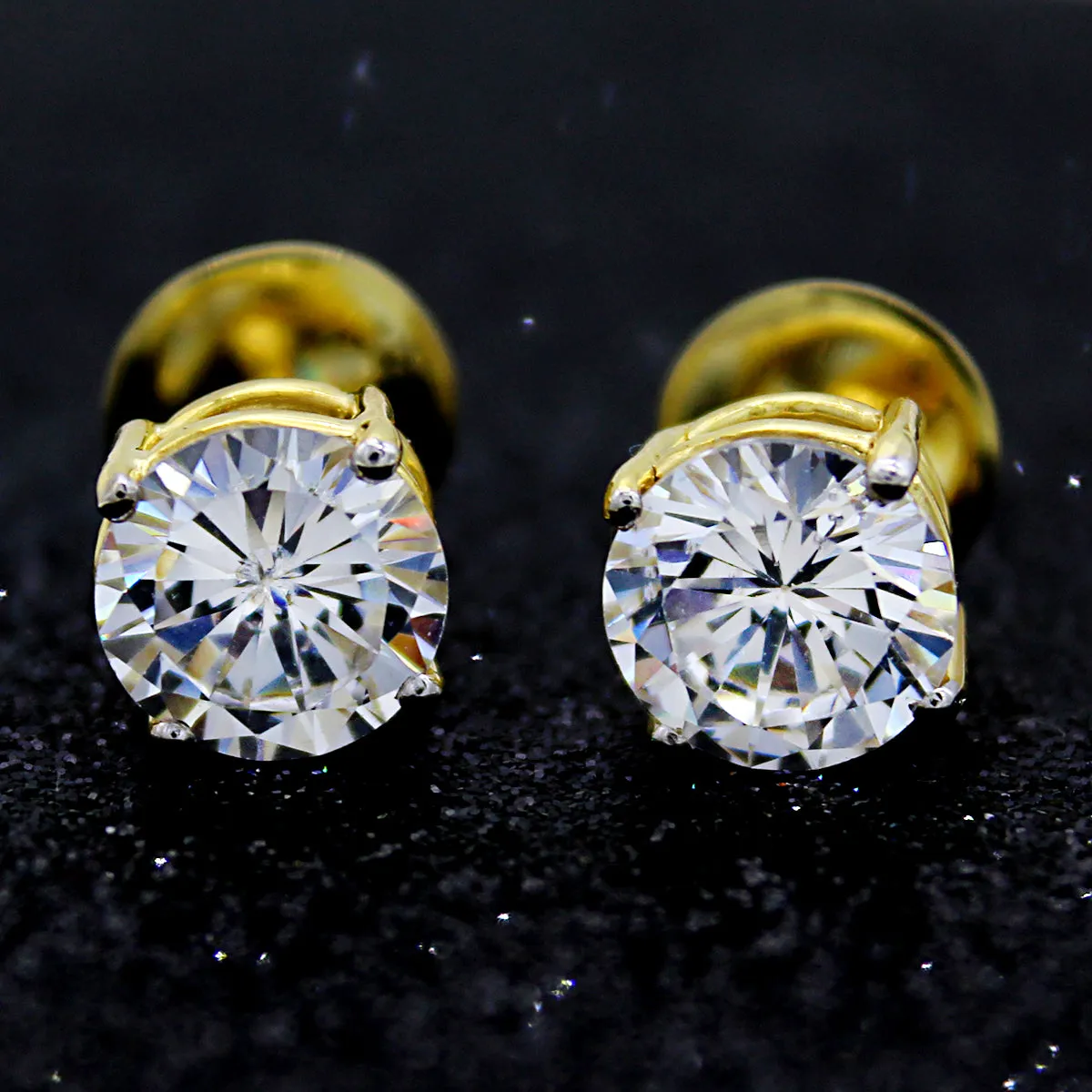 5 TCW Classic Round Simulated Diamond Stud Earrings