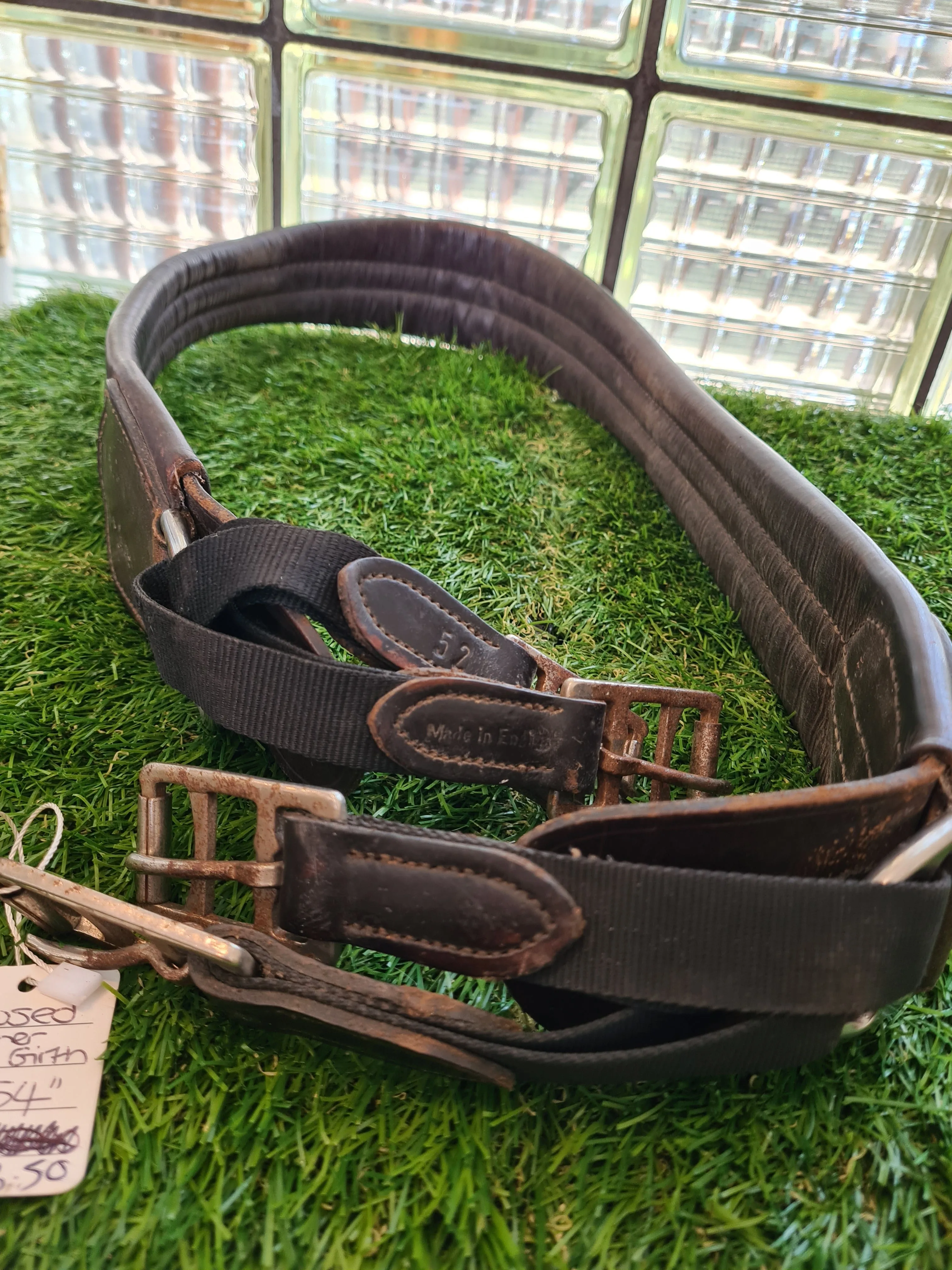 54" girth brown leathe humane FREE POSTAGE ❤️