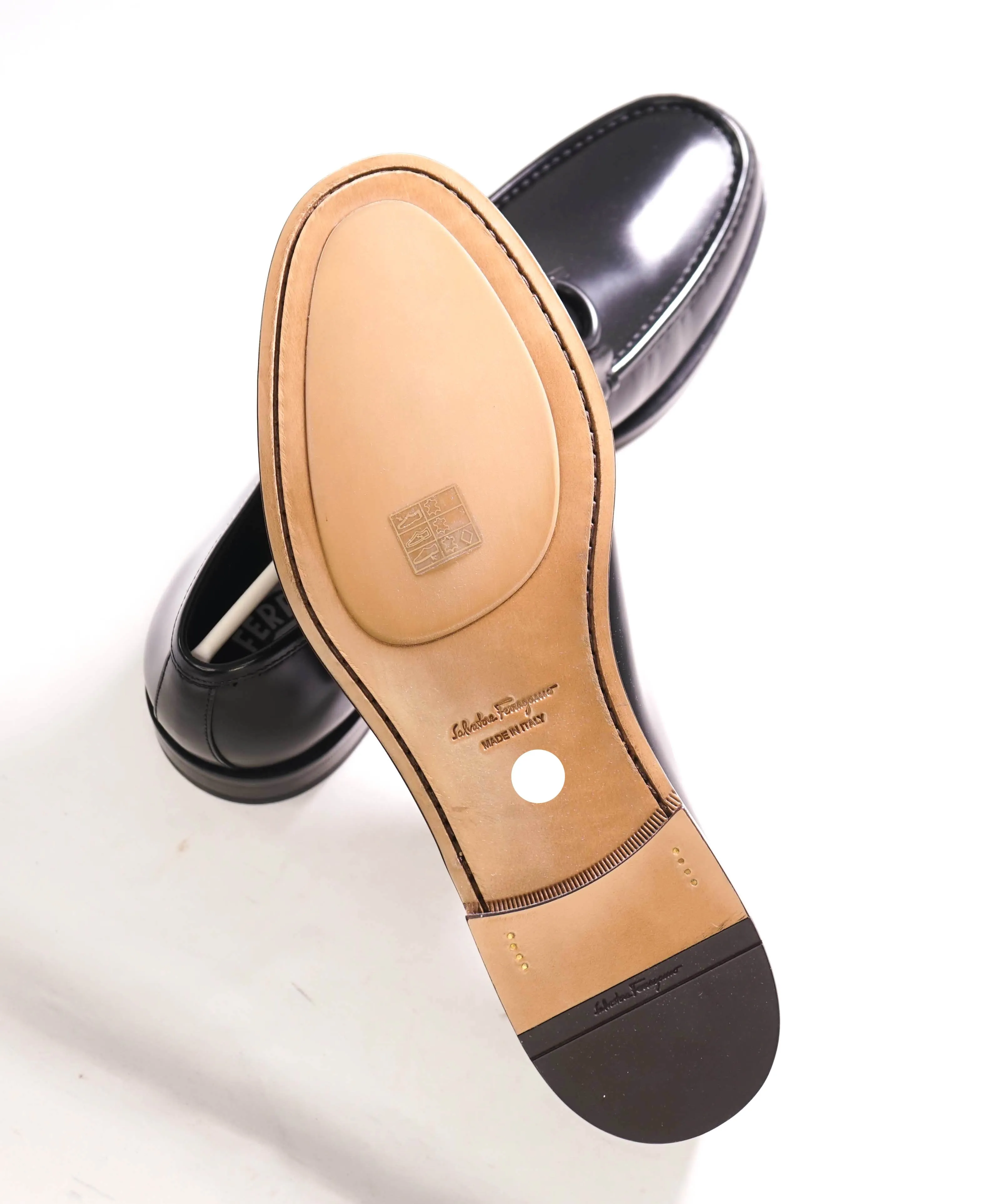 $850 SALVATORE FERRAGAMO - “ROLO" Gancini Bit Loafer Black Leather - 11 D US