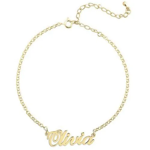 .925 Sterling Silver Classic Name Anklet